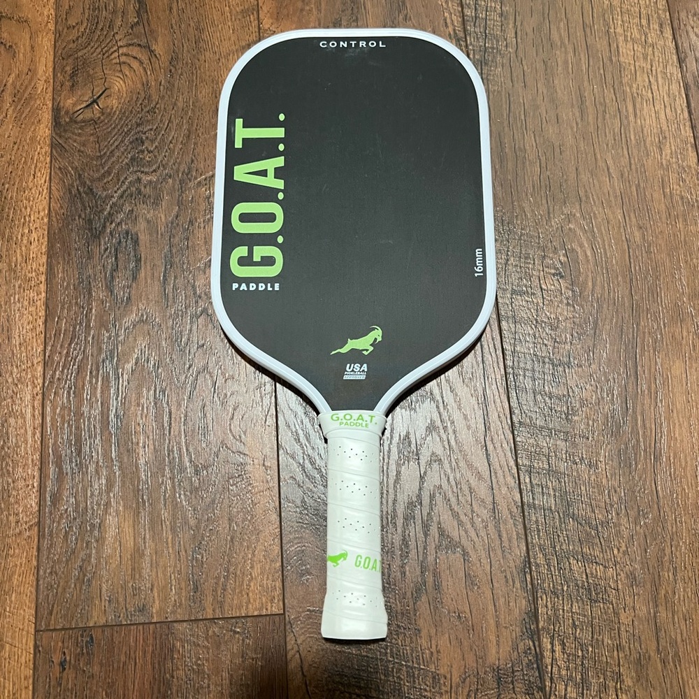G.O.A.T Control Pickleball Paddle - Black, Green & White. Only used for a month.